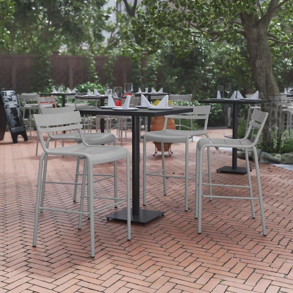 Flash Furniture Silver All-Weather Steel Bar Stool, 4PK 4-XU-CH-10318-B-SIL-GG - main